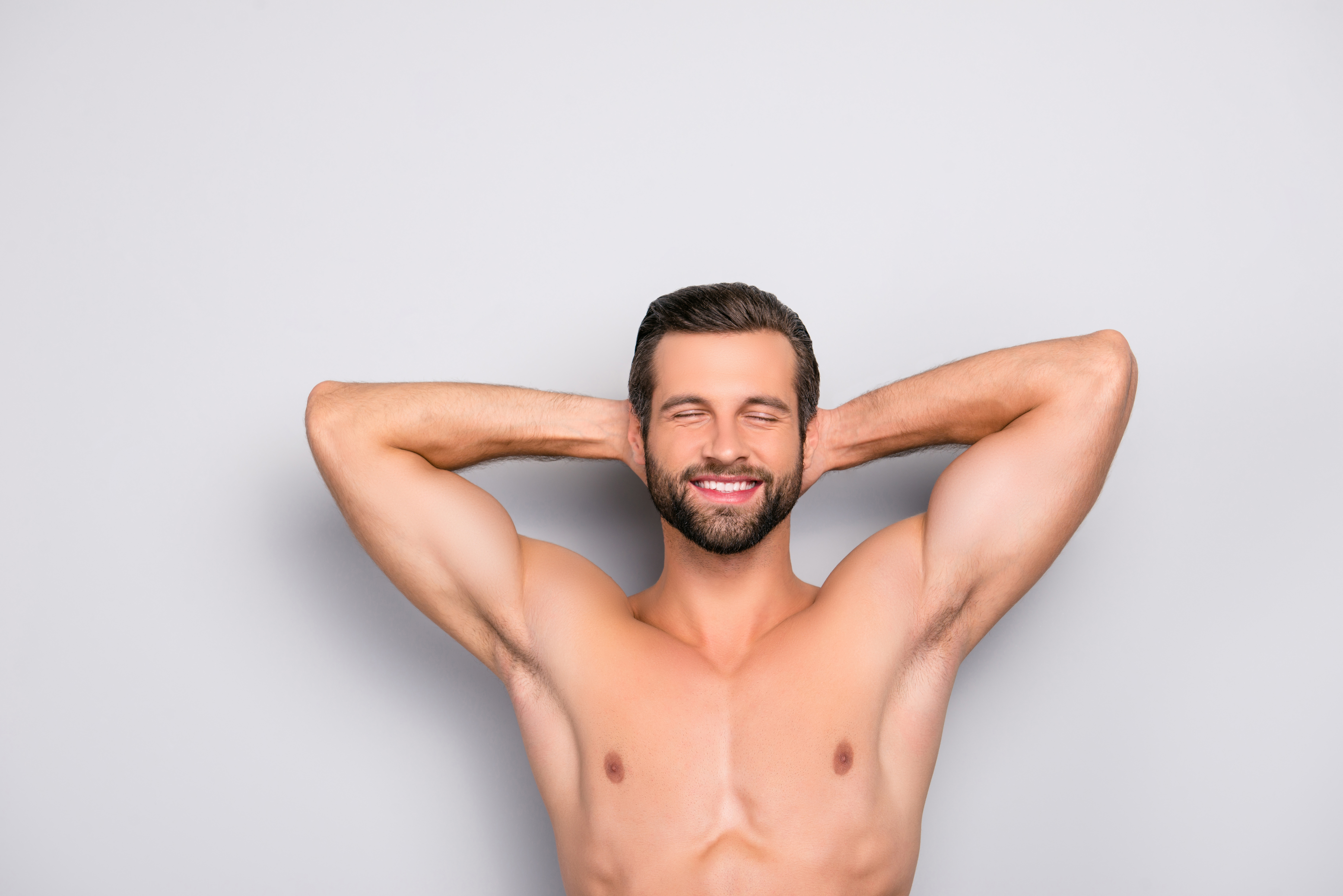 Attractive Shirtless Man Smiling